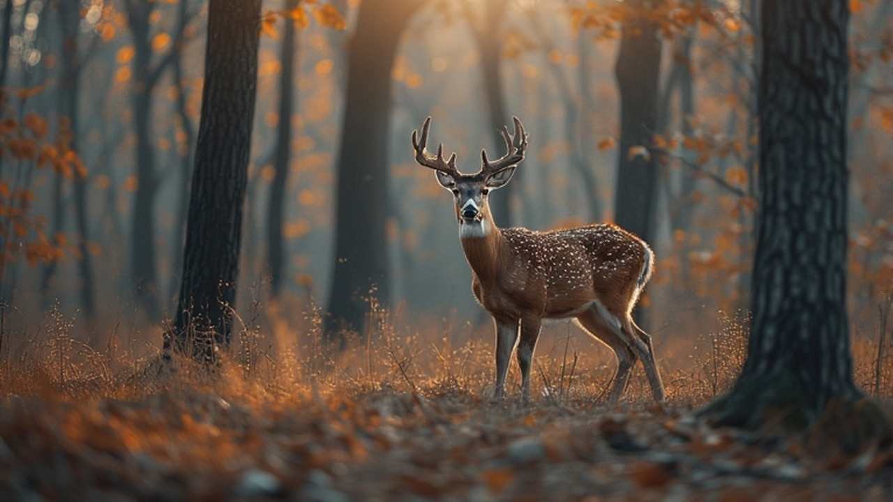 Georgia white-tailed deer hunting in forest