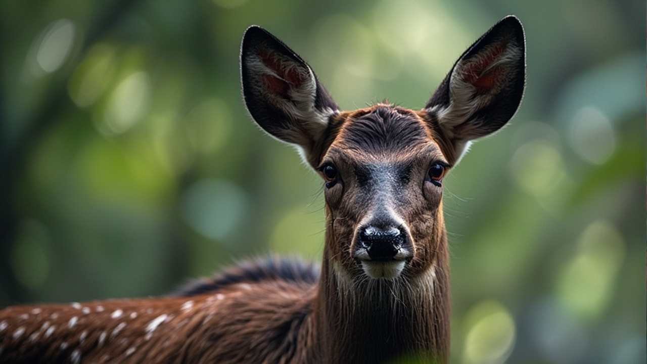 Hawaii axis deer in tropical forest setting during hunting season
