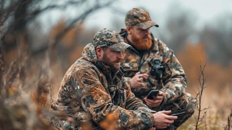Hunters waiting for deer in middle of forest in New Jersey during Firearms season