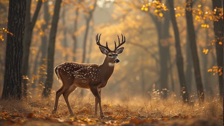 Rhode Island deer hunter in camouflage gear with harvested whitetail deer