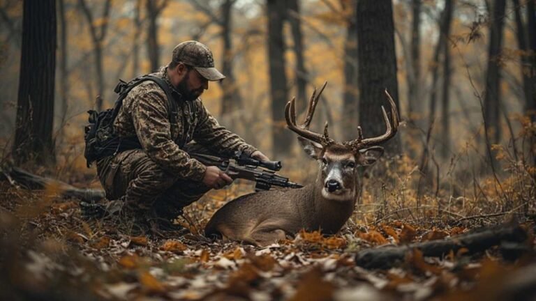 Texas hunter with harvested whitetail deer during archery season