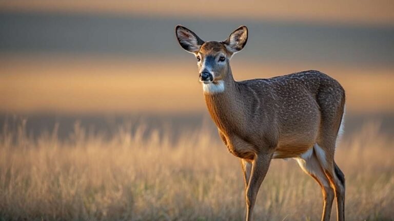 White-tailed deer buck in South Dakota agricultural field during rifle season