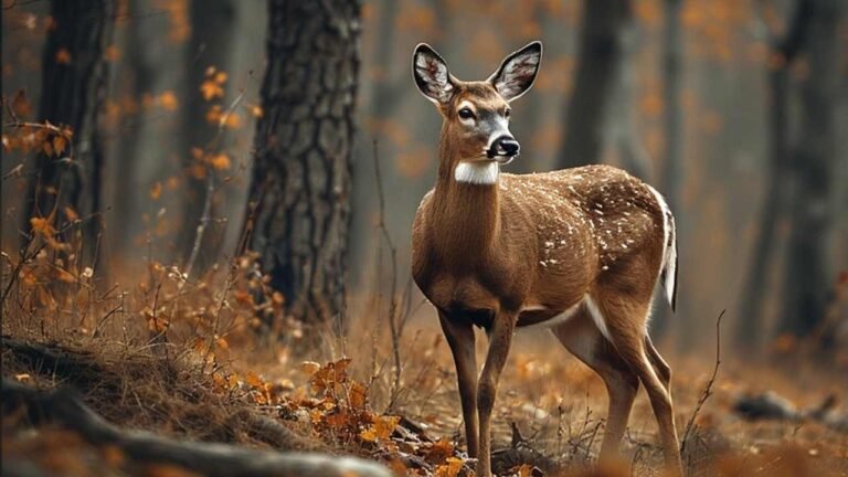 West Virginia whitetail deer in mountain forest during fall hunting season