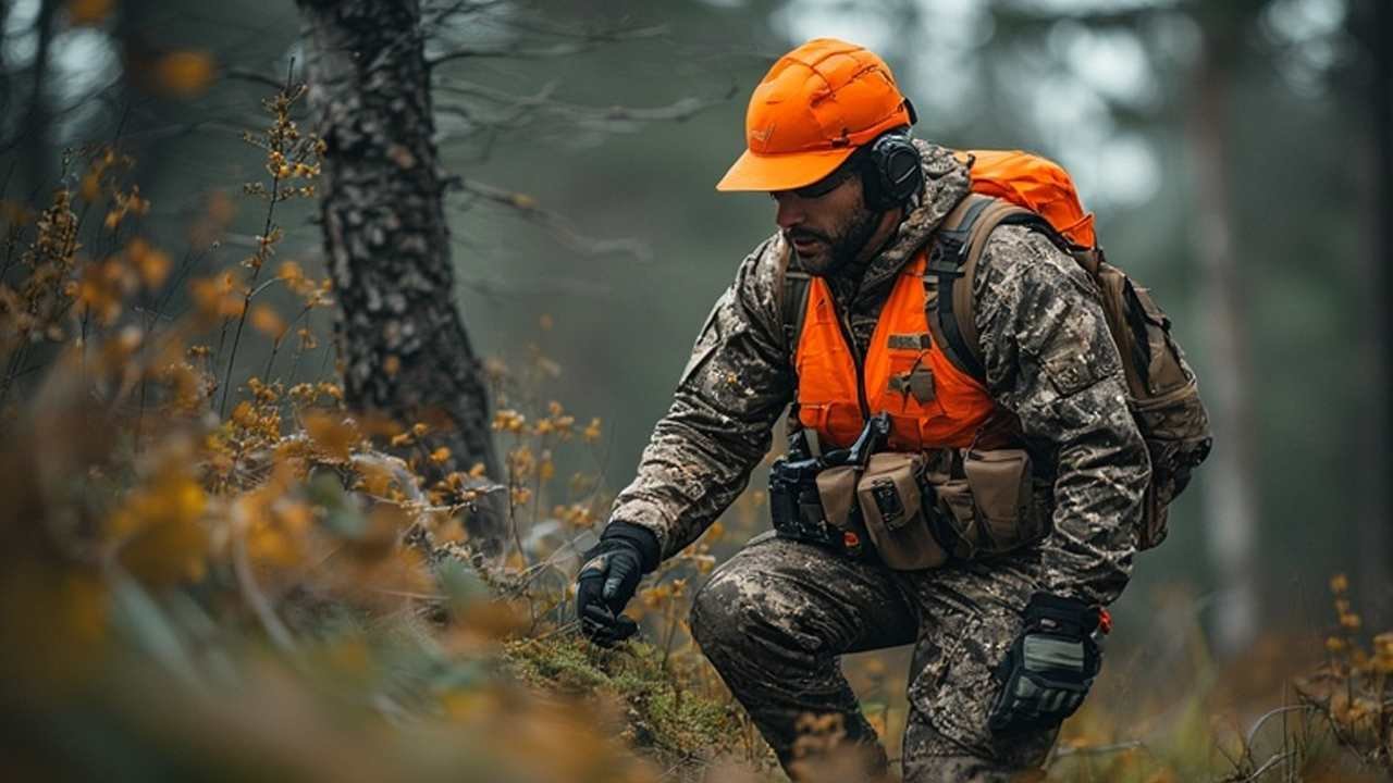 beginner hunter reviewing safety rules before entering the field