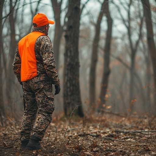 hunters maintaining safe distance while walking through forest