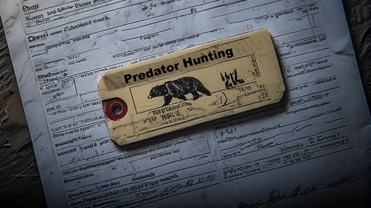 Black bear harvest tag and mandatory reporting documentation for permit-only predator hunting