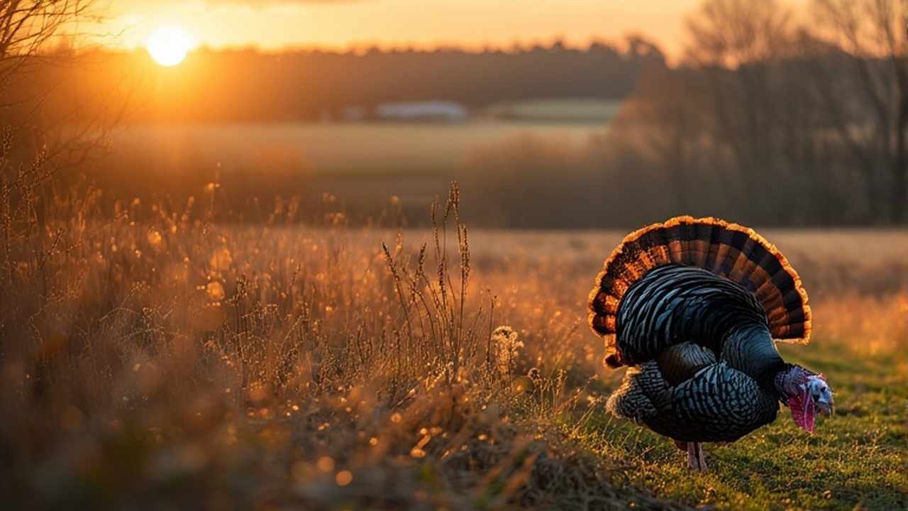 Morning sunrise over Delaware farmland during spring turkey hunting season