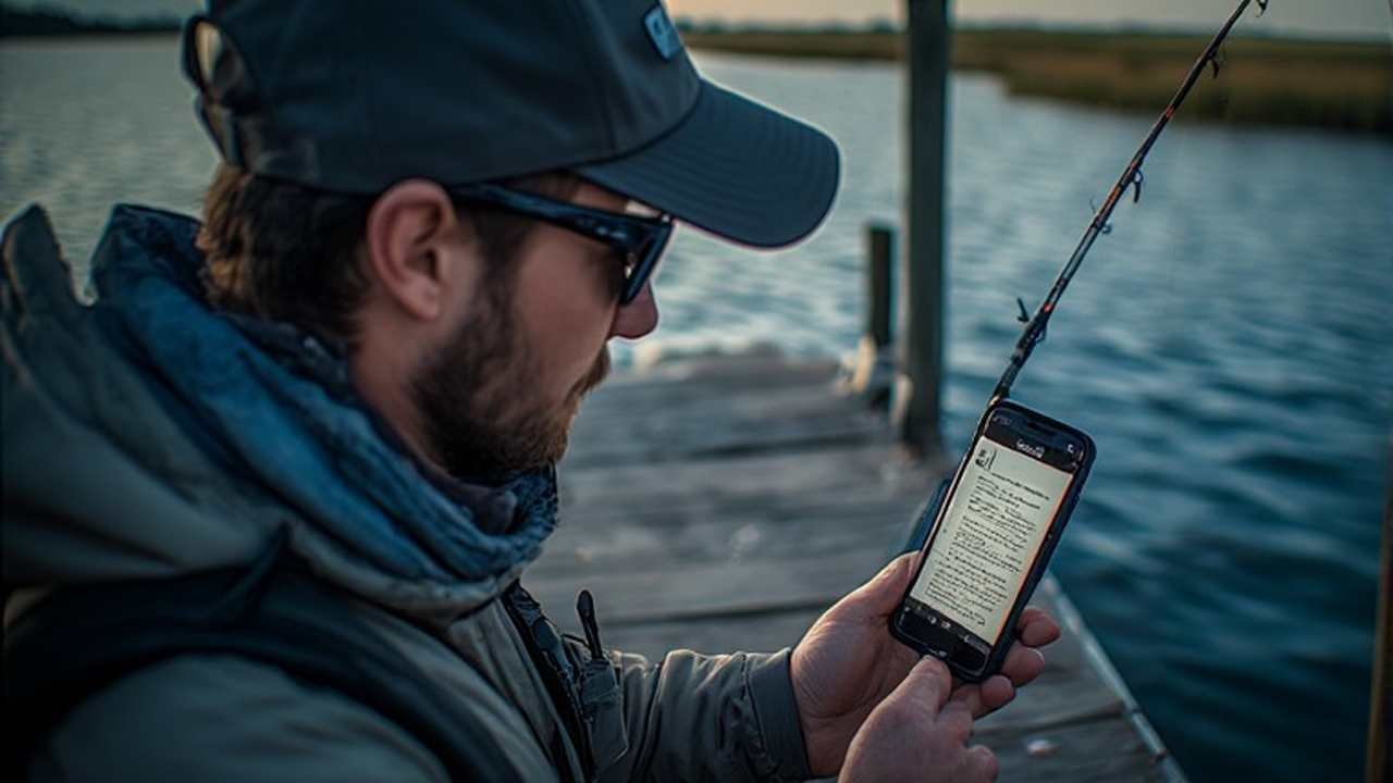 Angler fishing at Lake Pleasant Arizona with valid fishing license