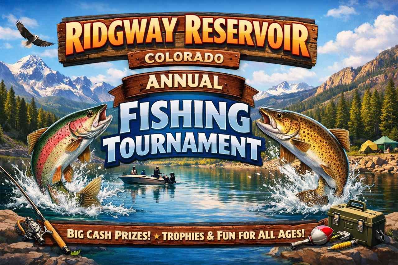Ridgway Reservoir Colorado during annual fishing tournament