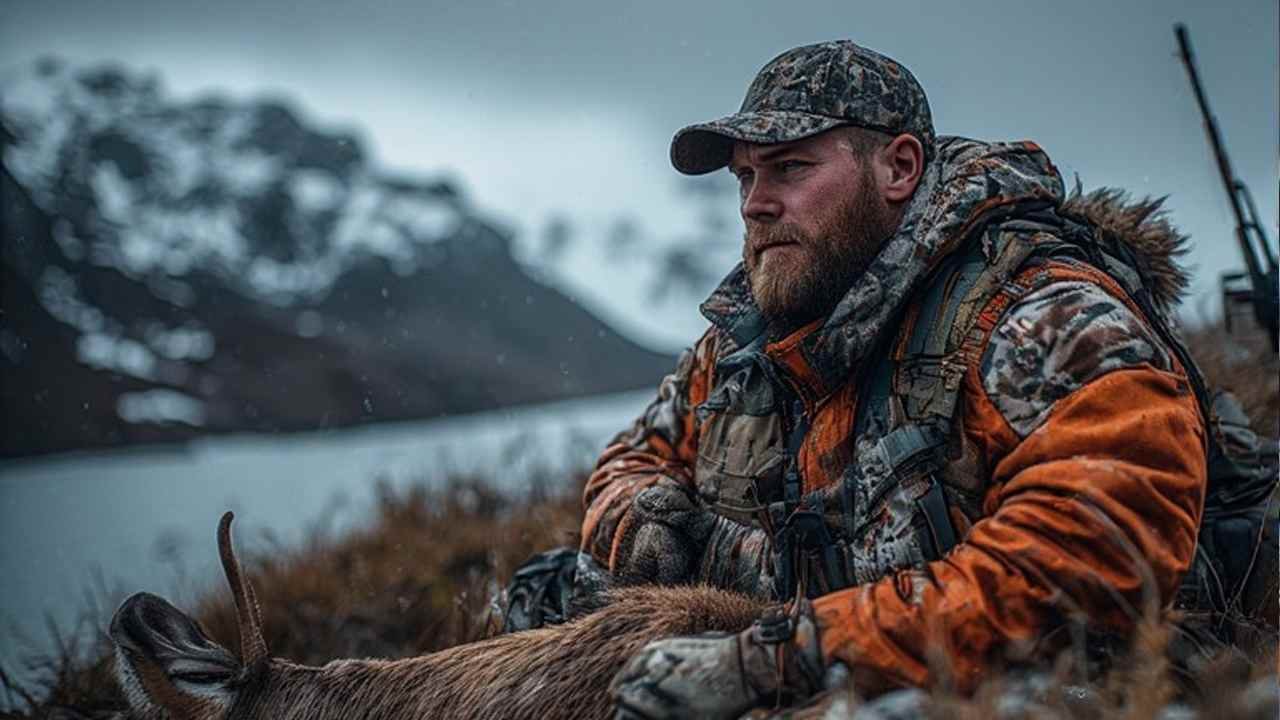 Alaska Dall sheep hunter with licensed guide in mountain terrain