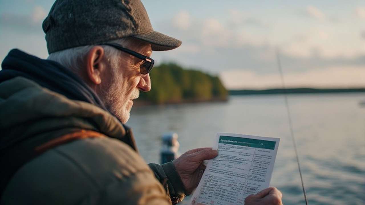 Angler fishing at Lake Mead Nevada with valid fishing permit