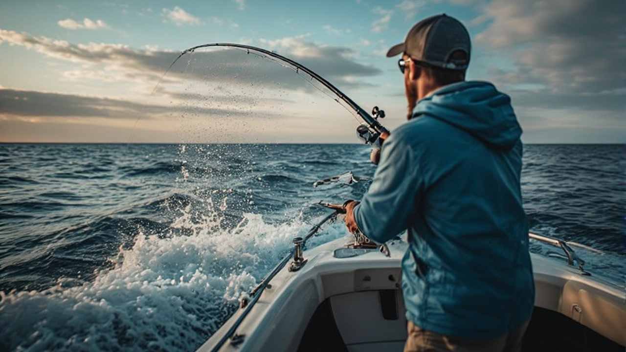Angler fishing in Rhode Island coastal waters with valid saltwater permit