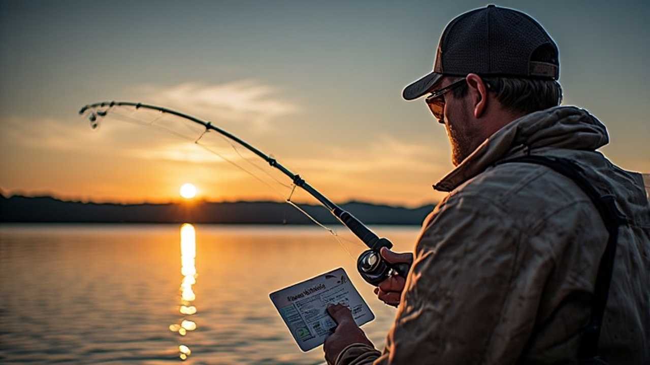 Angler fishing on Lake Cumberland Kentucky with valid fishing license