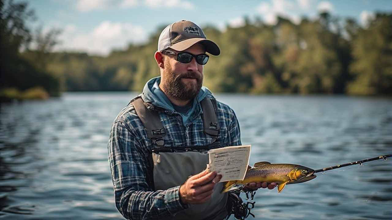 Angler fishing on the San Juan River in New Mexico with valid fishing license