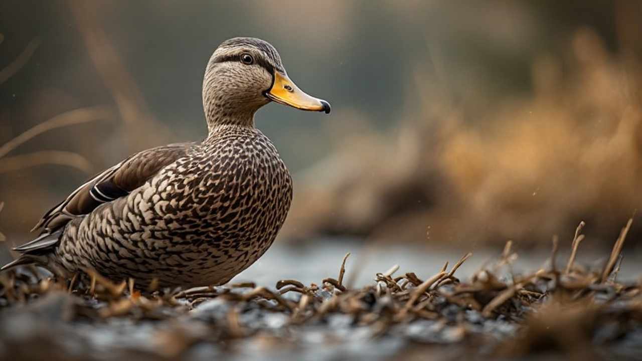 California duck hunter concealed in a Central Valley wetland during the waterfowl season