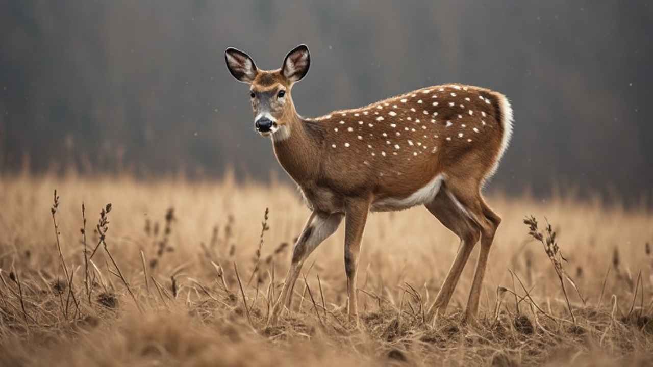 Pennsylvania doe standing at field edge during late archery season in WMU 5C, December