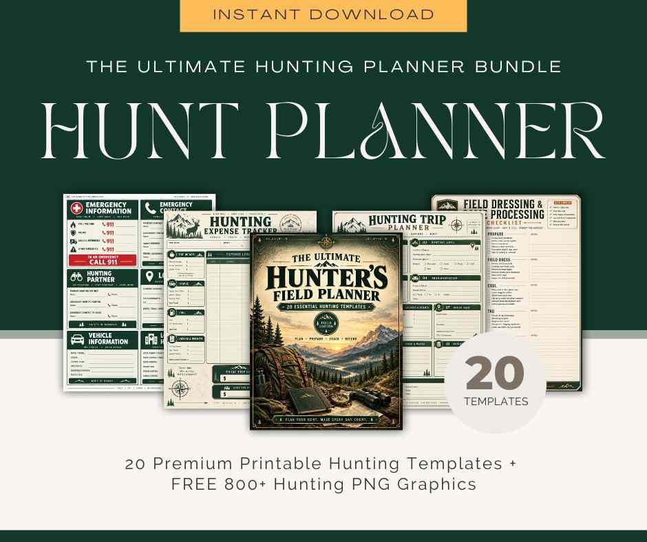 20 premium printable hunting templates preview