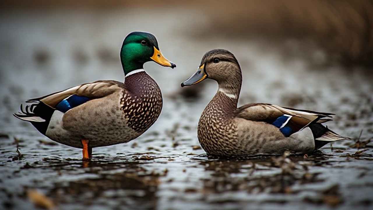 Hunter in camouflage watching ducks descend over a New Jersey coastal salt marsh during the duck season