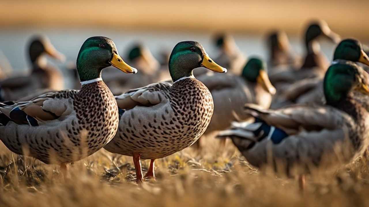 Hunter setting decoy spread on the Ohio River backwaters in West Virginia during the duck season at sunrise