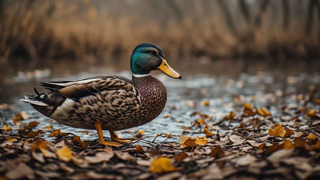 Hunter setting out a mallard decoy spread on a Virginia tidal marsh at sunrise during the duck season