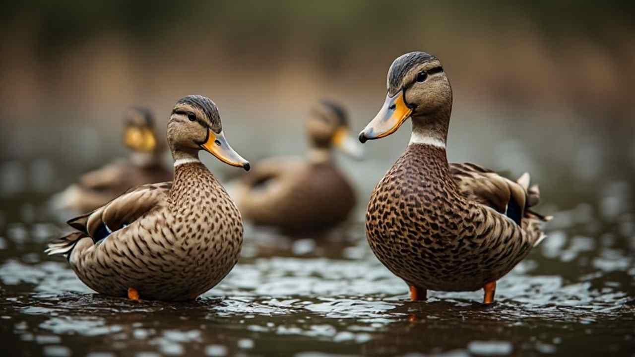 Texas duck hunters in a camouflaged blind at sunrise during the duck season opening day